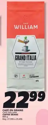 IGA CAFÉ WILLIAM COFFEE BEANS offer