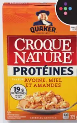 IGA QUAKER CROQUE NATURE CEREAL OR INSTANT OATMEAL offer