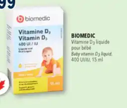 Familiprix BIOMEDIC, Baby vitamin D3 liquid, 400 UI offer