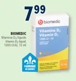 Familiprix Biomedic oral liquid vitamin D3 for baby offer