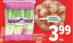 Metro Romaine hearts sweet onions offer