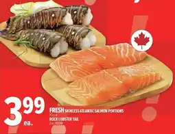 Metro Fresh skinless atlantic salmon portions or rock lobster tail offer