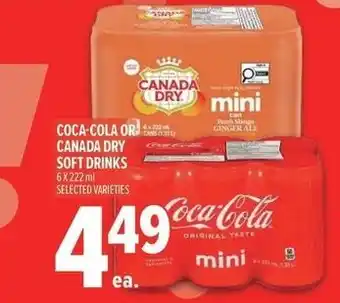 Metro Coca-cola or canada dry soft drinks offer