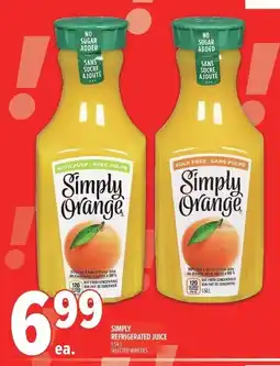 Metro Simply refrigerated juice offer