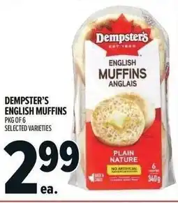 Metro Dempster's english muffins offer