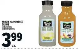 Metro Minute maid or fuze drinks offer