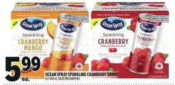 Metro Ocean spray sparkling cranberry drinks offer