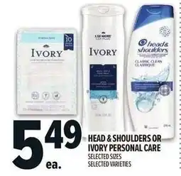 Metro Head & shoulders or ivory personal care offer