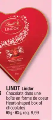 Jean Coutu LINDT Lindor Chocolats Heart-shaped box of chocolates offer