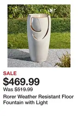 Wayfair Rorer Weather Resistant Floor Fountain with Light offer