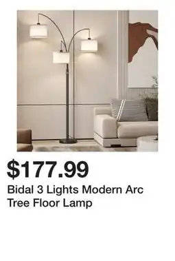 Wayfair Bidal 3 Lights Modern Arc Tree Floor Lamp offer