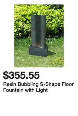 Wayfair Resin Bubbling S-Shape Floor Fountain with Light offer