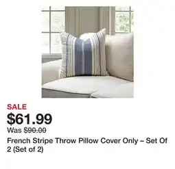 Wayfair French Stripe Throw Pillow Cover Only – Set Of 2 (Set of 2) offer