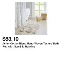 Wayfair Asher Cotton Blend Hand-Woven Texture Bath Rug with Non-Slip Backing offer
