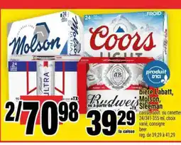 Super C BIÈRE LABATT, MOLSON, SLEEMAN offer