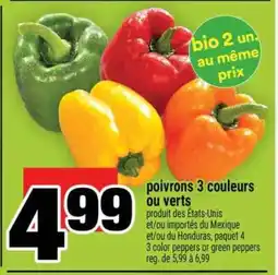 Super C poivrons 3 couleurs ou verts offer