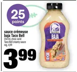 Super C sauce crémeuse baja Taco Bell offer