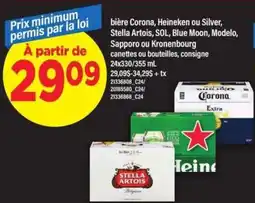 Maxi Bière Corona, Heineken ou Silver, Stella Artois, SOL, Blue Moon, Modelo, Sapporo ou Kronenbourg offer
