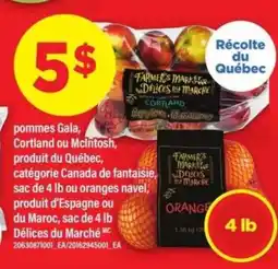 Maxi pommes Gala, Cortland ou McIntosh, oranges navel offer