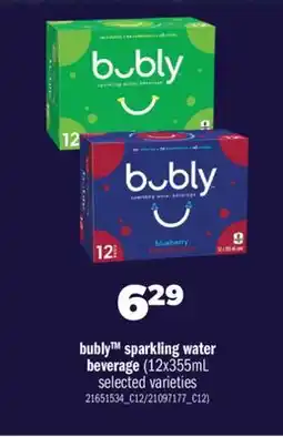 Real Canadian Superstore BUBLY SPARKLING WATER BEVERAGE offer