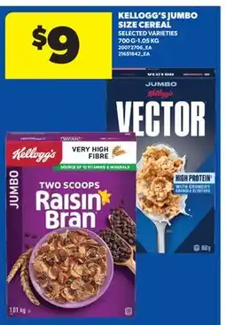 Real Canadian Superstore KELLOGG'S JUMBO SIZE CEREAL, 700 G - 1.05 KG offer