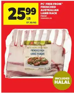 Real Canadian Superstore PC FREE FROM FRENCHED AUSTRALIAN LAMB RACK offer