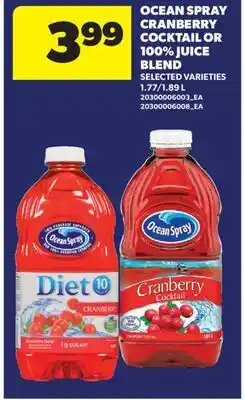 Real Canadian Superstore OCEAN SPRAY CRANBERRY COCKTAIL OR 100% JUICE BLEND, 1.77/1 offer