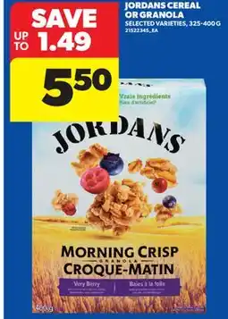 Real Canadian Superstore JORDANS CEREAL OR , GRANOLA offer