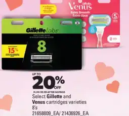 Real Canadian Superstore SELECT GILLETTE AND VENUS CARTRIDGES VARIETIES, 8'S offer