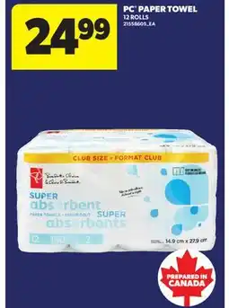 Real Canadian Superstore PC PAPER TOWEL, 12 ROLLS offer