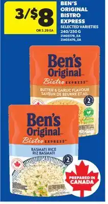 Real Canadian Superstore BEN'S ORIGINAL BISTRO EXPRESS, 240/250 G offer