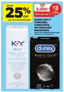 Real Canadian Superstore DUREX OR K-Y CONDOMS, LUBRICANTS, OR VIBRATING MASSAGERS offer