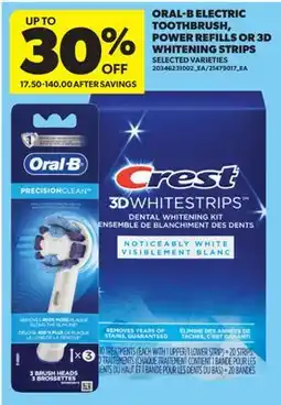 Real Canadian Superstore ORAL-B ELECTRIC TOOTHBRUSH, POWER REFILLS OR 3D WHITENING STRIPS offer