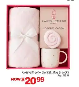 Oxford Mills Cozy Gift Set-Blanket, Mug & Socks offer