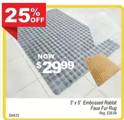 Oxford Mills 3' x 5' Embossed Rabbit Faux Fur Rug offer