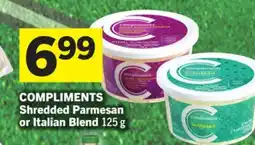 Foodland COMPLIMENTS Shredded Parmesan or Italian Blend offer