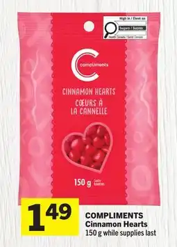 Foodland COMPLIMENTS Cinnamon Hearts offer