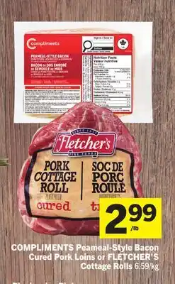 Foodland COMPLIMENTS Peameal-Style Bacon Cured Pork Loins offer