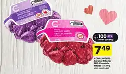 Foodland COMPLIMENTS Caramel Filled or Milk Chocolate Hearts offer