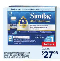 Walmart Similac 360 Total Care Step 1 ready-to-use infant formula offer