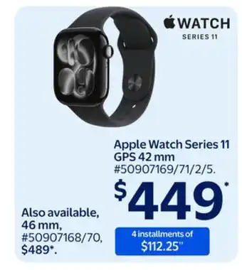 Walmart Apple Watch Series 11 GPS 42 mm offer
