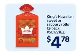Walmart King's Hawaiian sweet or savoury rolls offer