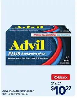 Walmart Advil PLUS acetaminophen offer