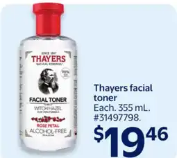 Walmart Thayers facial toner offer