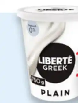 Walmart Liberte Greek yogurt tubs 650 g - 750 g offer