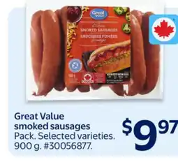Walmart Great Value smoked sausages offer