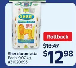 Walmart Sher durum atta offer