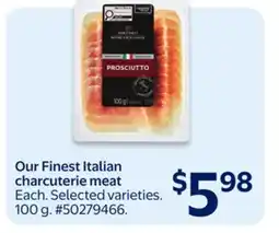 Walmart Our Finest Italian charcuterie meat offer