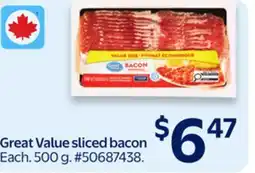 Walmart Great Value sliced bacon offer