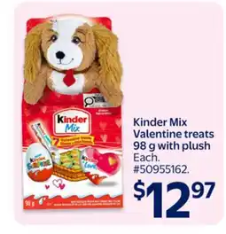 Walmart Kinder Mix Valentine treats 98 g with plush offer